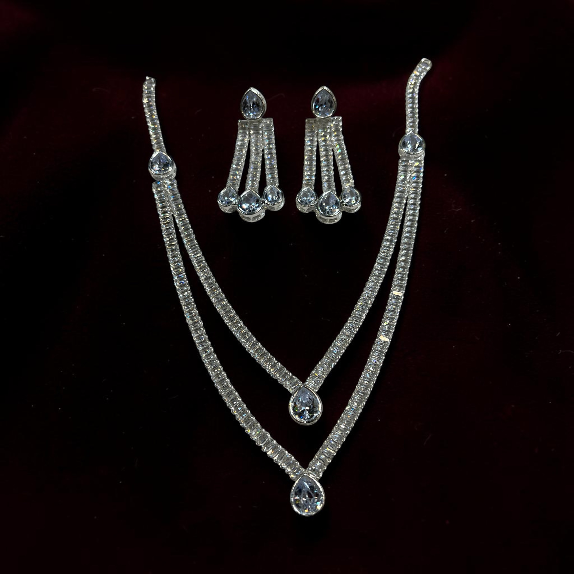 Silver double chain zarkun set all color