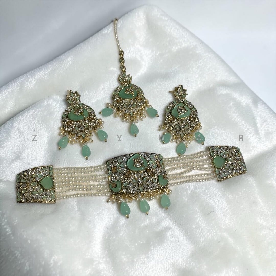 Premium Zircon Egyptian Choker Set - Image 2